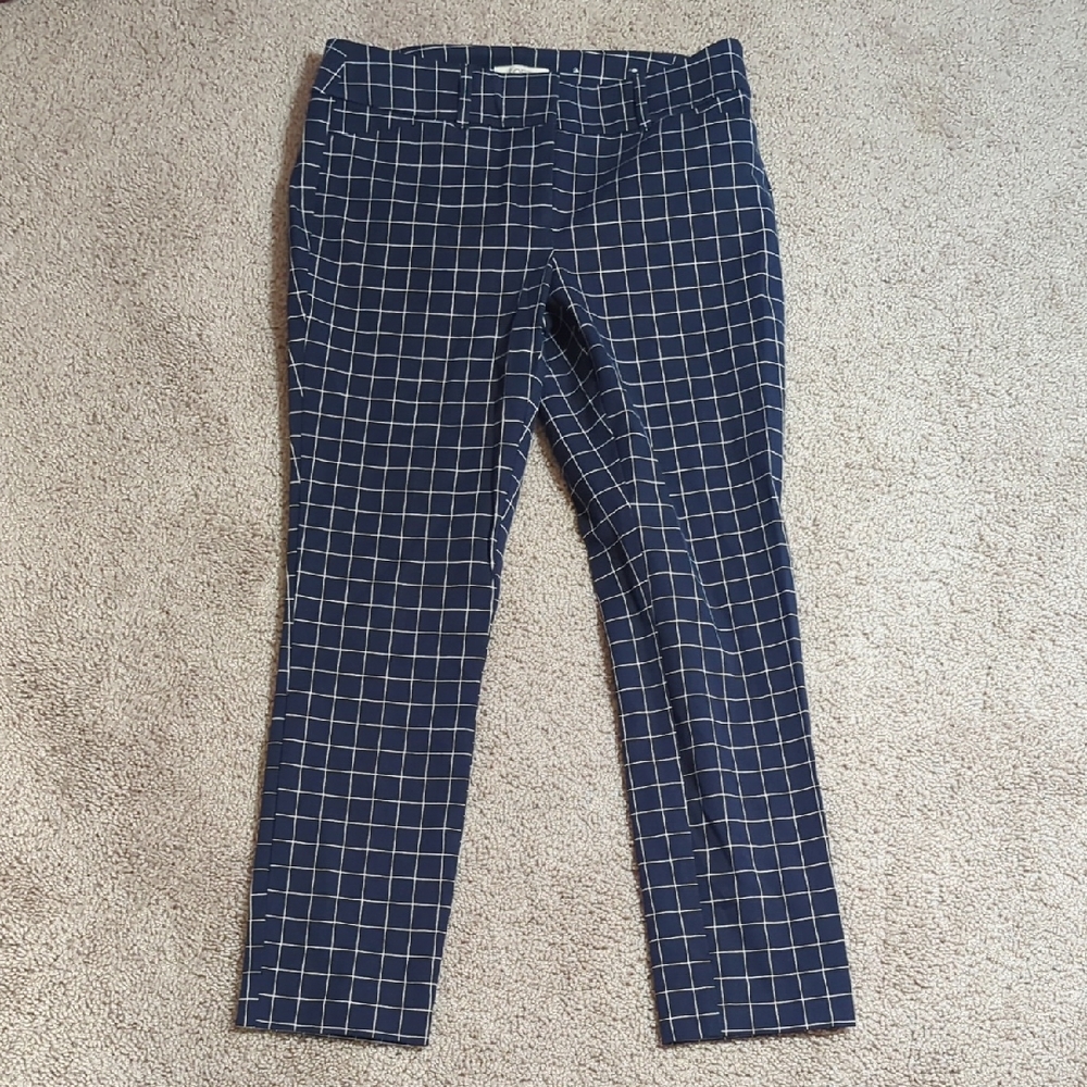 Loft Outlet Skinny Ankle Petit In Blue And White